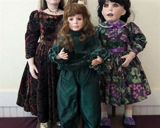 Satin And Velvet Porcelain Dolls