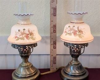 Pretty Glass And Brass Lamps