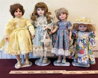 Springtime Cities Hand Painted Porcelain Dolls