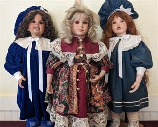 Velvet And Lace Porcelain Dolls