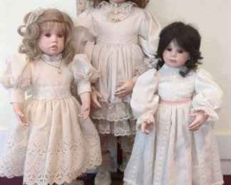 Victorian Girls Porcelain Dolls