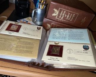 Golden Replicas of US 22k stamps 3 books and First Day Covers $300 set