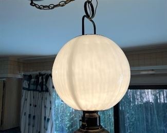 Brass with glass globe light fixture