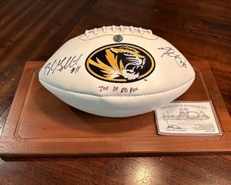 Signed MU football, signed by 2 players from same college team who were both drafted in the top 10 picks that year.&nbsp; Aldon Smith and Blaine Gabbert (rare)