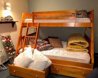 Kids bunk bed with drawers