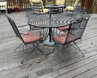 Wrought iron table and chairs