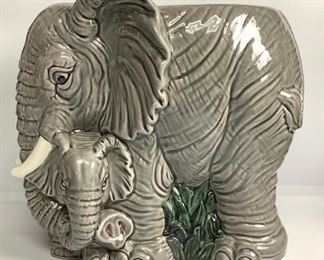 Ceramic Elephant & Baby Planter