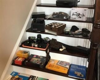 vintage camera equipment and vintage slide equipment 