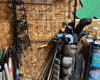 golf cart things & bags & golf clubs