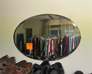 vintage mirror, many med & small clothing