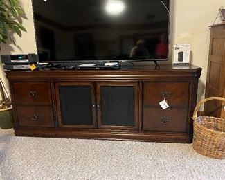 large TV stand & 65" TV