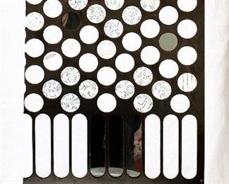 Original Anne Moss sculpture, die cut steel & glass