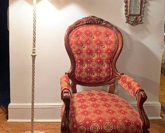 Victorian red slipper chair