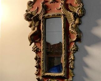 Antique carved Florentine mirror