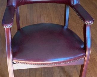 gorgeous mahogany and leather chair