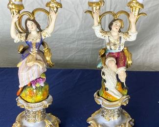 Capodimonte tabletop candleholders