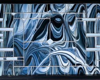 Slag glass leaded panel, Ann Moss original