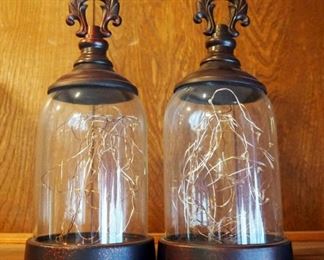 Decorative Glass Fairy Lighted Cloches, 10.5" And 15" Tall, Total Qty 6