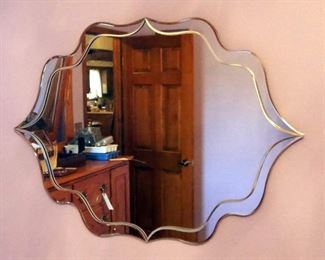 Beveled And Layered Glass Contemporary Wall Mirror, 16" x 21.5"