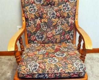 Spindle Back Gliding Rocker With Cushions, 42" x 23.5" x 25"