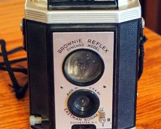 Eastman Kodak Co. Brownie Reflex Synchro Camera With Flash, Konta 35mm Camera, And One Step Polaroid Land Camera