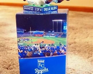 Kansas City Royals Lorenzo Cain Bobblehead Doll In Original Box, Replica Trophy, Nerf Rival Gun, Badminton Racket, And More