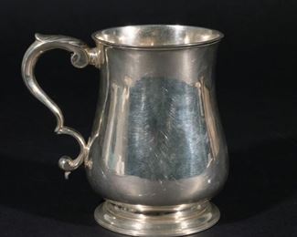 18TH CENTURY AMERICAN SILVER CANN | The bottom stamped with initials "JR"; 13 ozt
h. 5 w. 5-1/2 in.