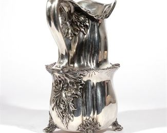 RARE TIFFANY & CO. CHRYSANTHEMUM WATER PITCHER | Sterling silver, 4 quarts, marked "TIFFANY & CO / MAKERS / STERLING-SILVER / 925-1000 / M" and "8423 | 6765"; 54 ozt
h. 12-3/4 in.