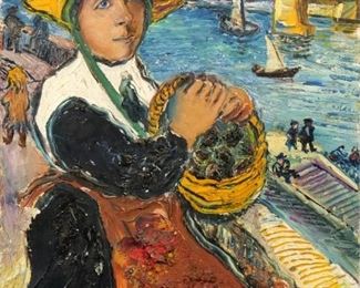 DAVID DAVIDOVICH BURLIUK (1882-1967) | Arles, France
Oil on canvas
Signed lower left, dated 1949 right margin
h. 21-1/2 w. 15 in.
overall: 28 x 22 in. (frame)