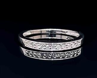 Diamond Channel Set Estate Band / Ring in 14k White Gold; $800 Retail