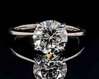 1.15ctw Round Diamond F Color Solitaire Ring in 14k White Gold w/ IGI Certification Report