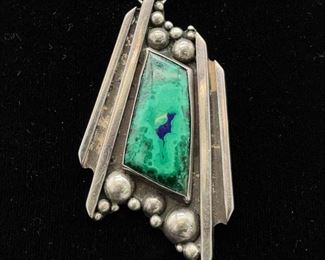 Designer Signed Azurmalachite Navajo Pendant