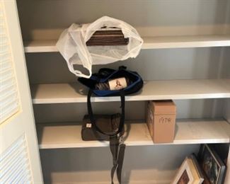 Frames, purse, briefcase