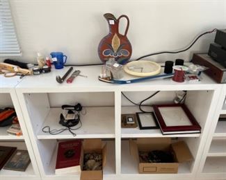 Frames, pitcher, cabinet filled with quality, unique items