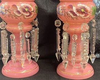 Pr Pink Lusters w/Prisms