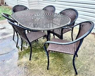 Rattan, patio table and chairs