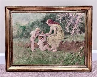 Antique oil painting, 1914 signed