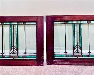 Vintage Frank. Loyd Wright inspired Stainglass windows.