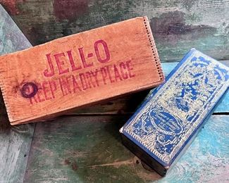 Vintage Crate Jello Box and Vintage Box