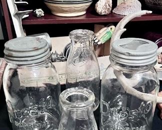 Vintage jars and vintage bottles