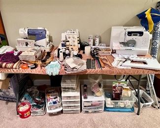 Sewing machines, sewing supplies, and craft supplies