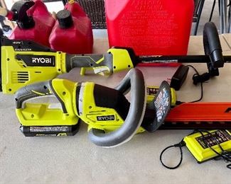 Ryobi Cordless Weed Eater and Hedge Trimmer w/ 40 V lithium Battery