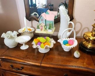 Hobnail Milkglass Collection on Ethan Allen Furniture 