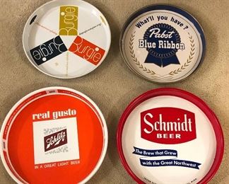 More beer trays: Burgie, Pabst, Schlitz & Schmidt