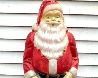 Vintage Empire 46” blow mold Santa with toy sack - it used to light up, but cord is missing 