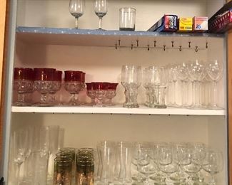 Stemware & glasses - including Kings Crown thumbprint