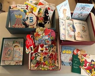 Vintage Valentines, baby & birthday cards