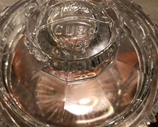 Detail of lid of Imperial Cube Cut tobacco jar