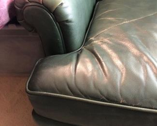 Arm of Henredon leather sofa