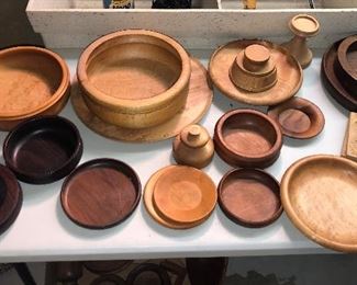 Turned wood bowls & plates - some birdseye maple 